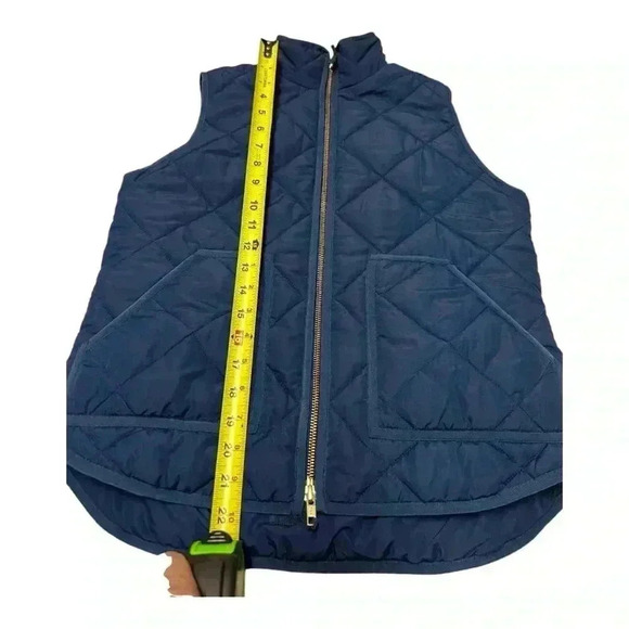 J.CREW ivory quilted Down feathers puffer vest womens Size Small Blue - Picture 7 of 8
